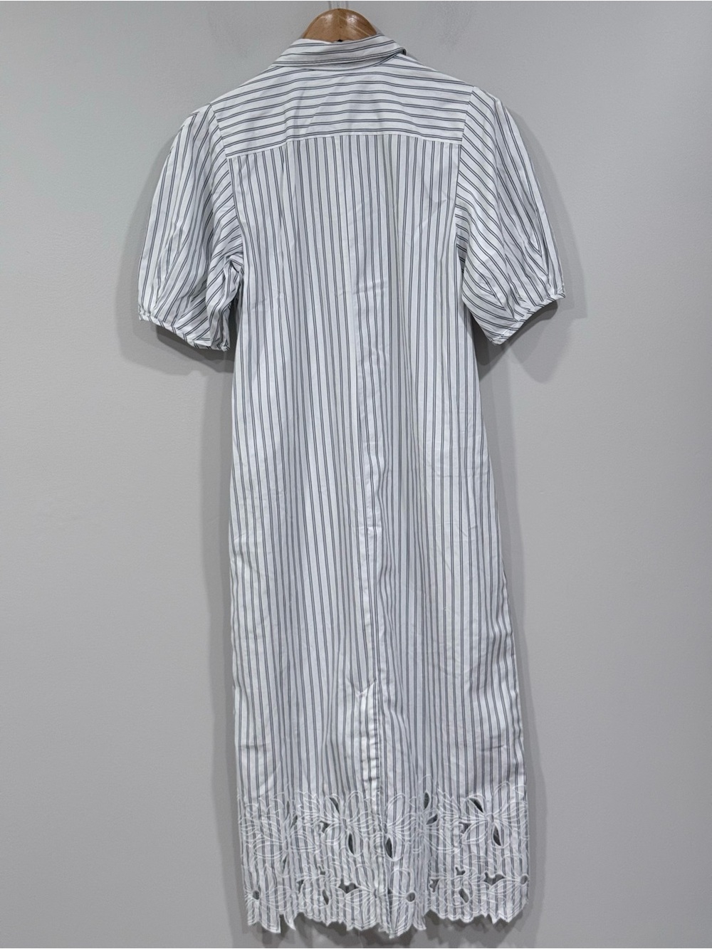 J. Crew Leighton White/Blue Striped Poplin Short Sleeve Midi Dress 6 NWT - Picture 5 of 7